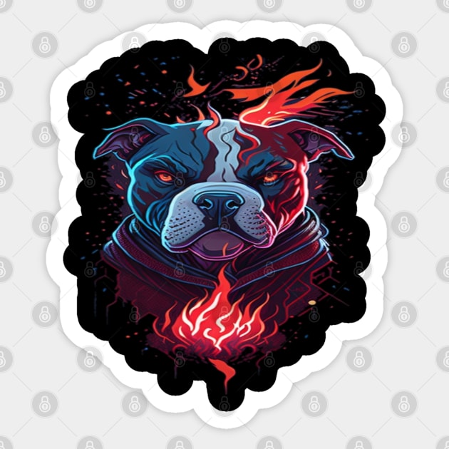 warier pitbull dog Sticker by sukhendu.12